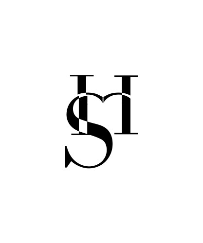 Hs artistic letter logo design with heart shape Vector Image