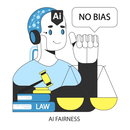 Ai ethics robotic system voicing no bias vector image