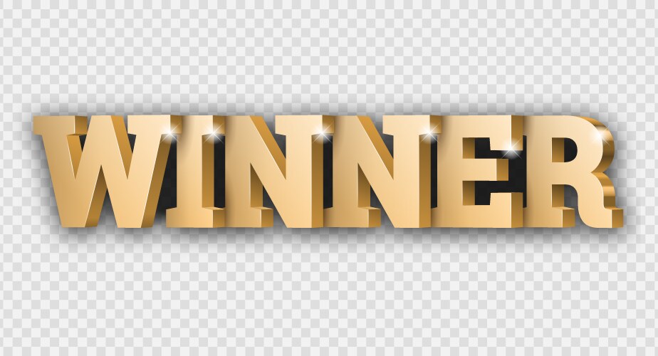 Gold 3d word winner vector image