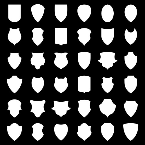 Black and white shield silhouette Royalty Free Vector Image