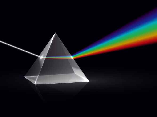 light rays in prism ray rainbow spectrum vector