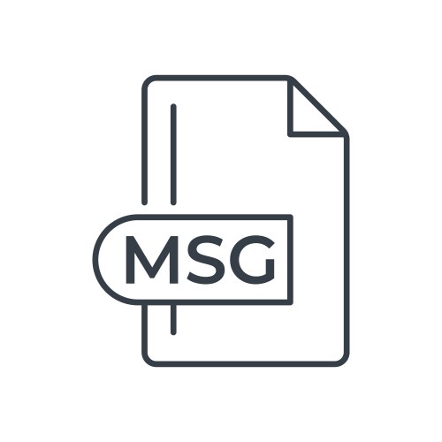 Msg file format icon extension line vector image