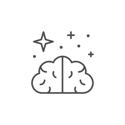 clear mind line outline icon vector image