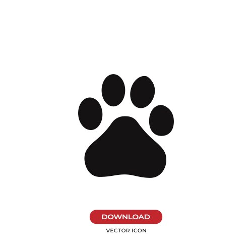 Cute Paw Print Icon Vector Image