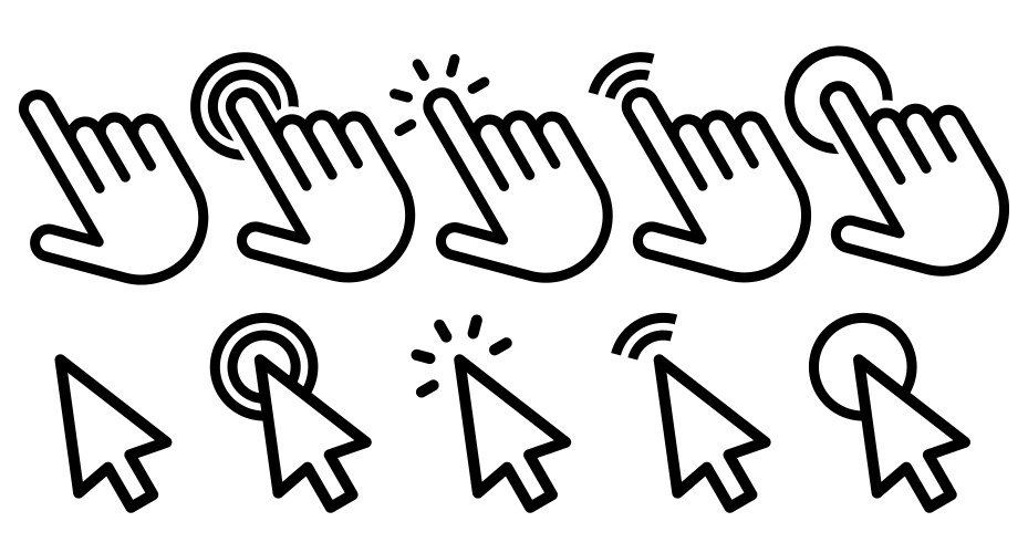 Hand Pointer Cursor Click Icon vector image