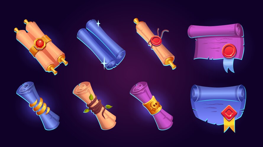 Interface for magic game cartoon design elements Vector Image