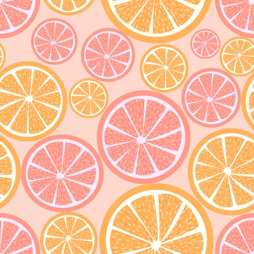 Seamless pattern with oranges Royalty Free Vector Image