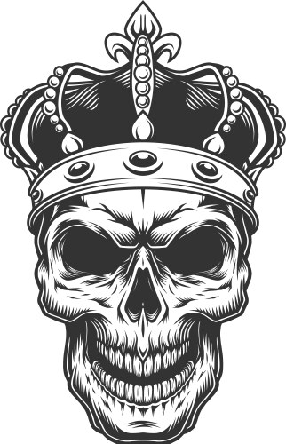 Royal Skull in Crown Vector Image