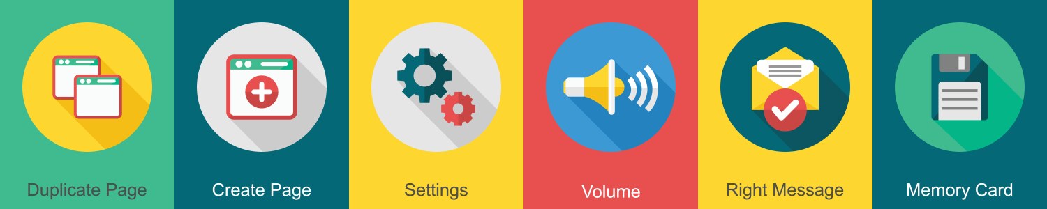 A set of 6 user interface icons as duplicate page vector image