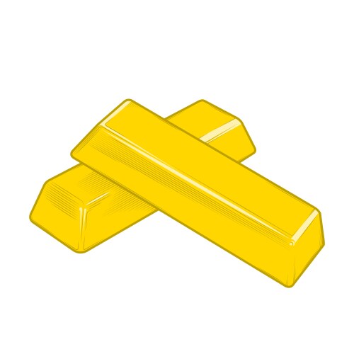 Gold bars on white background Royalty Free Vector Image