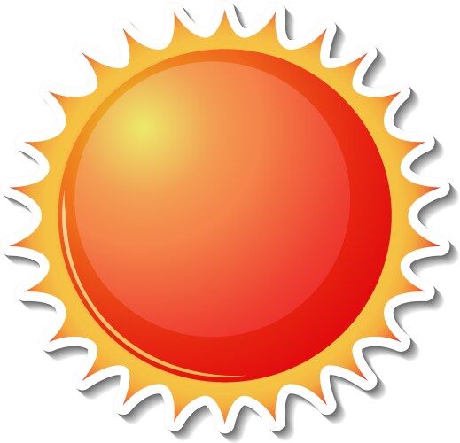 sticker template with sun isolated vector image