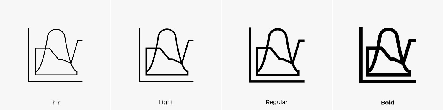 Donut chart icon thin light regular and bold Vector Image