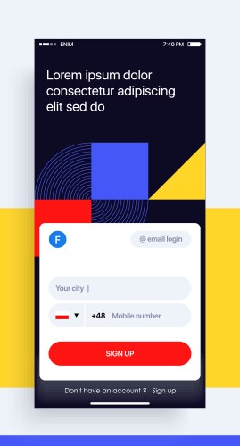 Design of the mobile application ui ux gui from vector image