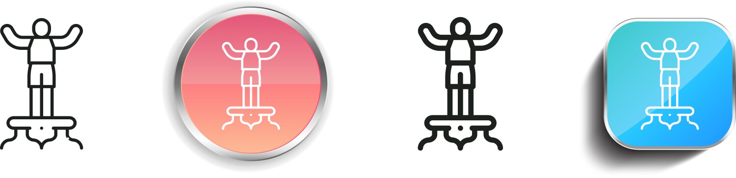 Jumping icon thin linear regular and button style vector image