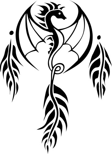 Dragon Tribal Symbol Vector Image