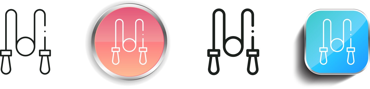 Jumping rope icon thin linear regular and button vector image