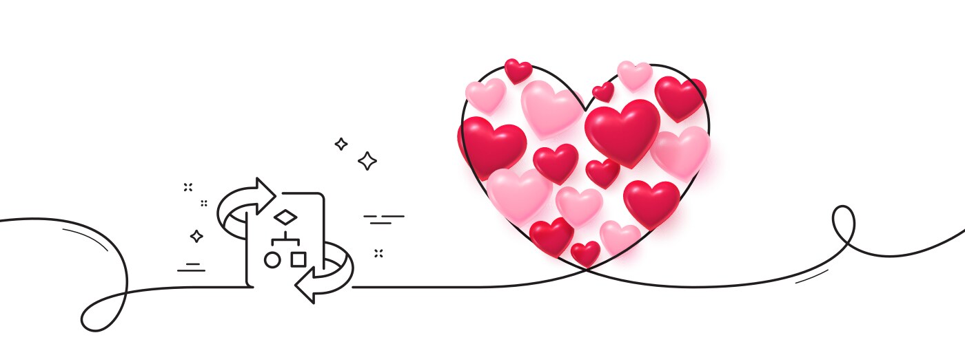 Technical algorithm line icon project vector image