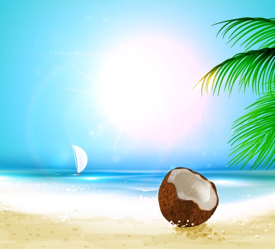Summer holidays on tropical beach Royalty Free Vector Image