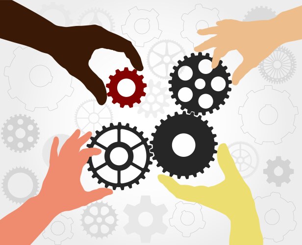 teamwork gears vector image