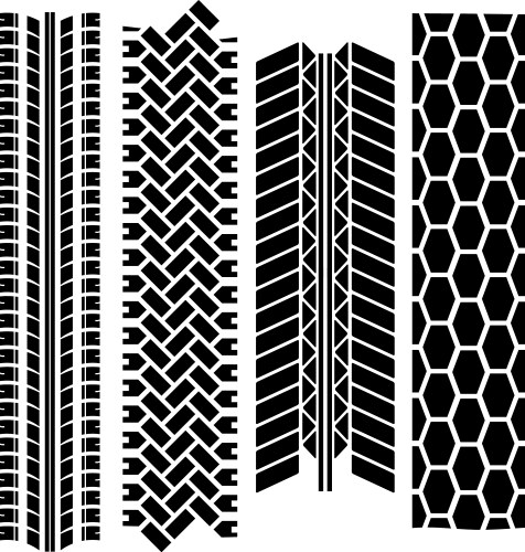 Set of multiple car tire or truck tyre patterns Vector Image