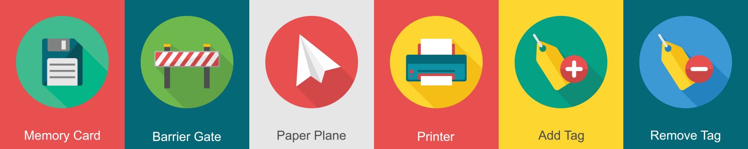 A set of 6 user interface icons as memory card vector image