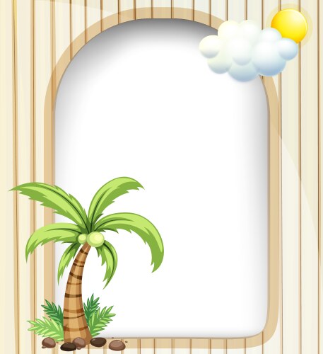 An empty template with a coconut tree Vector Image