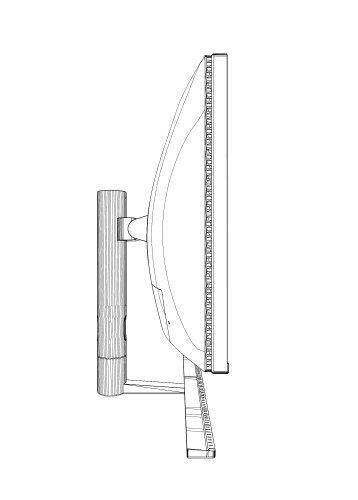Outline of modern thin frame display computer vector image