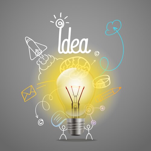 Lamp light mockup yellow business logo fresh Vector Image