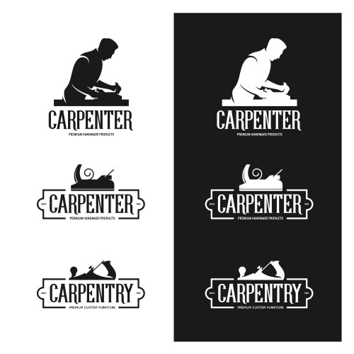 Carpenter Label Carpenter Emblems & Labels Set – Royalty-Free Vector | VectorStock