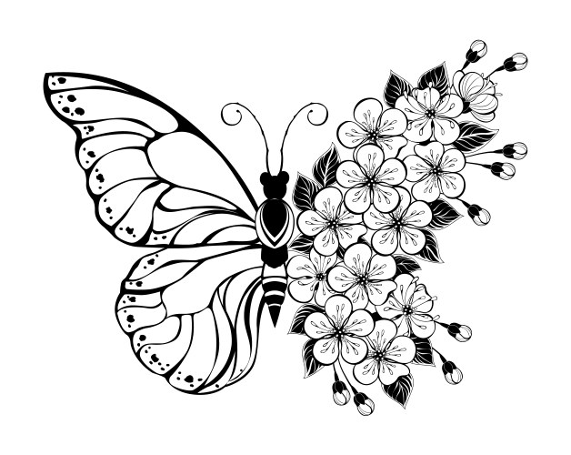 Butterfly Tattoo Stencil Vector Images (over 380)