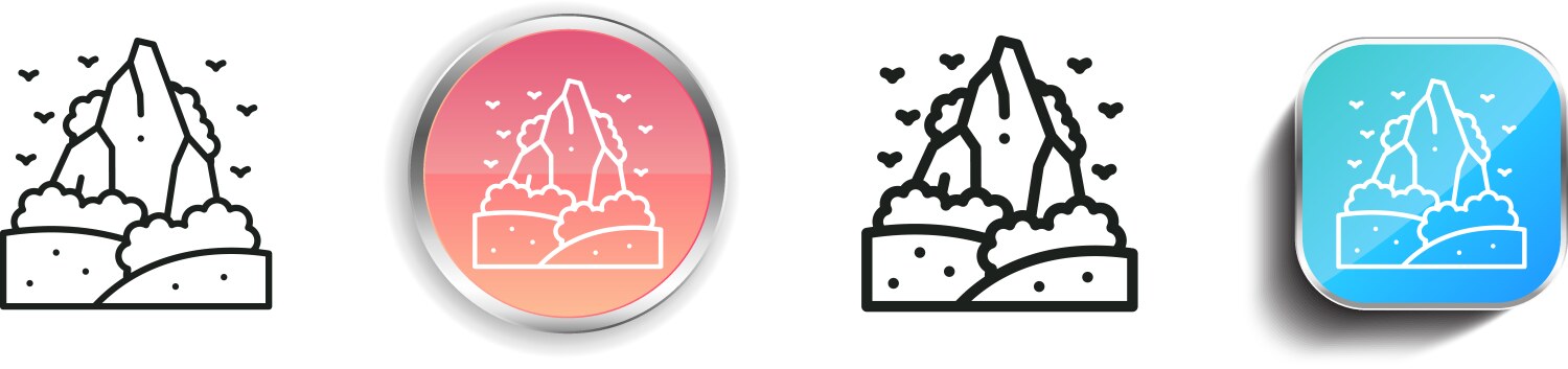 Jungle icon thin linear regular and button style vector image