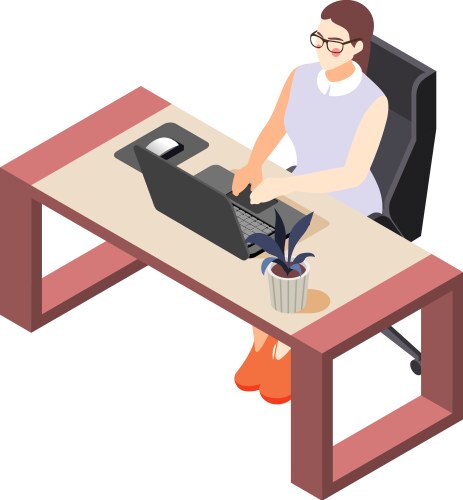 isometric businesswoman icon vector image