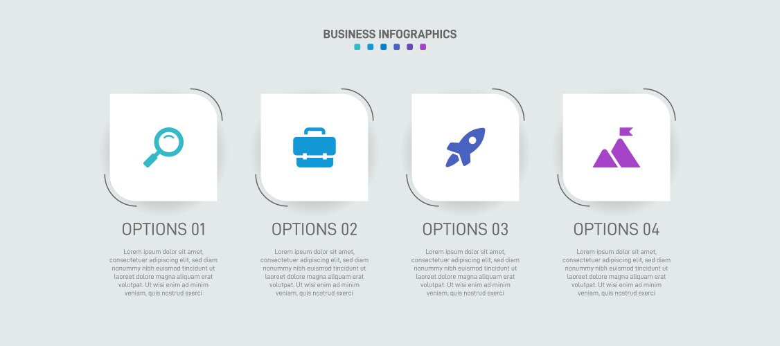 Horizontal progress bar featuring 4 arrow-shaped vector image