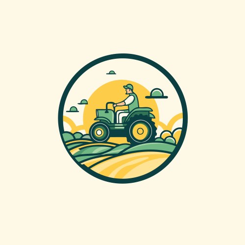 Farmer with tractor Royalty Free Vector Image - VectorStock