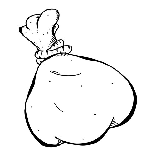 Cloth bag hand drawn an old icon Vector Image