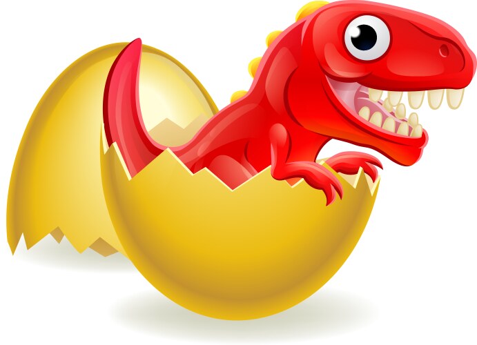 Cute dinosaur cartoon hatching Royalty Free Vector Image