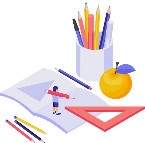 Stem education isometric concept Royalty Free Vector Image
