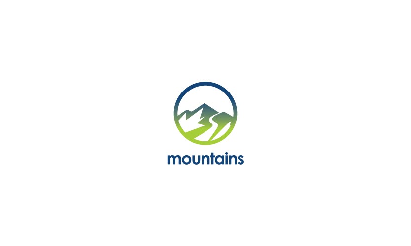 Mountain hill pine tree logo Royalty Free Vector Image
