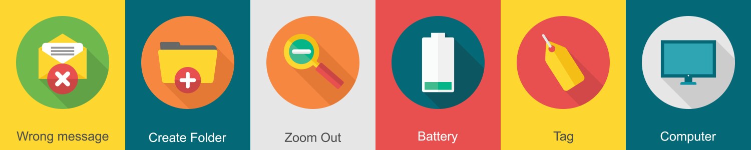 A set of 6 user interface icons as wrong message vector image