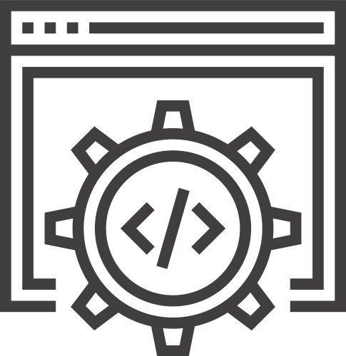 Code optimization flat line web icon vektorbild