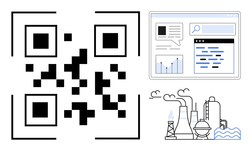 Qr code with data analytics dashboard vector image