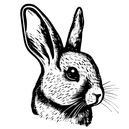 Vintage hand drawn bunny face sketch – Royalty-Free Vector | VectorStock