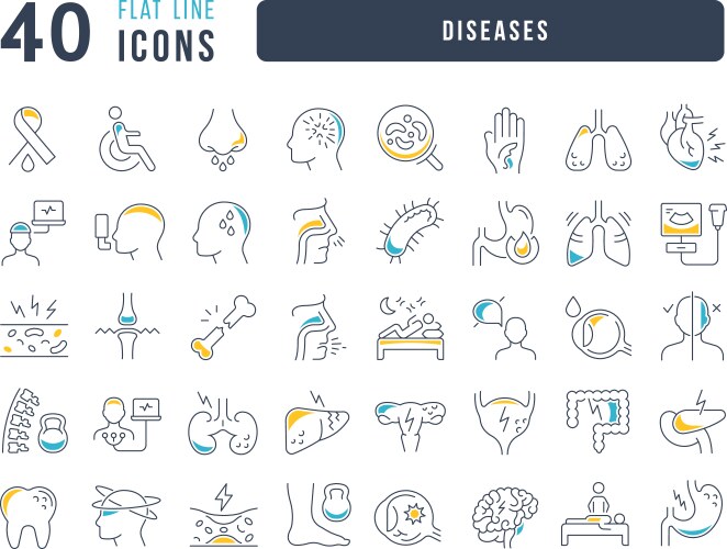 Chronic diseases concept icon with text Royalty Free Vector