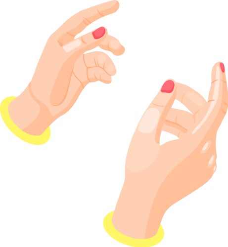 isometric female hands vector