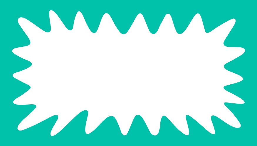 wave rectangle frame doodle scalloped edge border vector