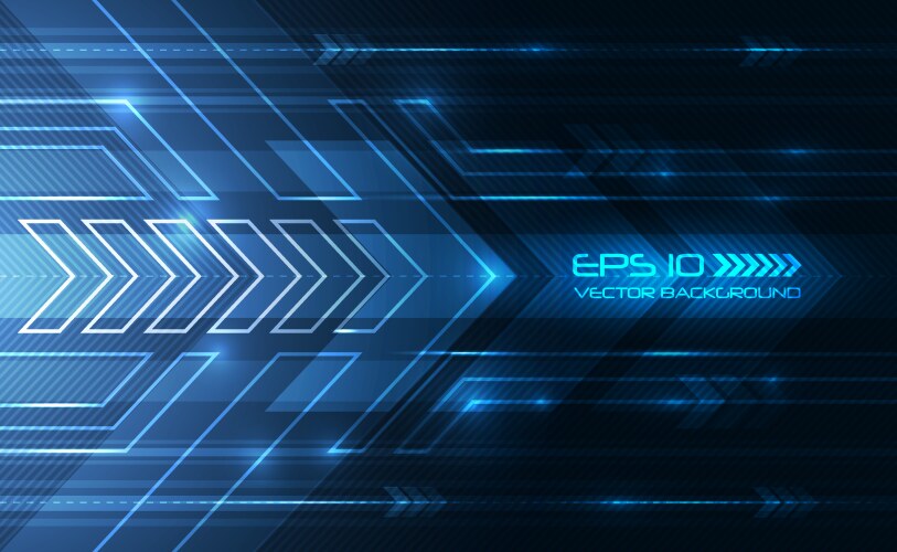 Abstract blue light arrow speed power technology Vector Image