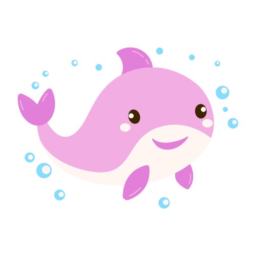 Cute Dolphin Cartoon Vector Image