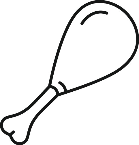 Chicken leg icon outline style Vector Image