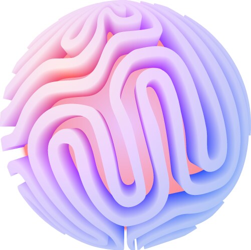 3d orb shape with algorithmic pattern holographic vector image