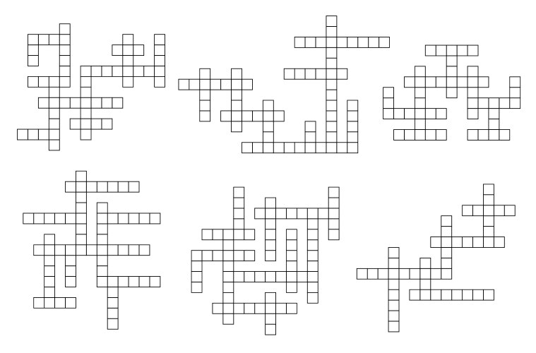 crossword puzzle template grid blank empty boxes vector image